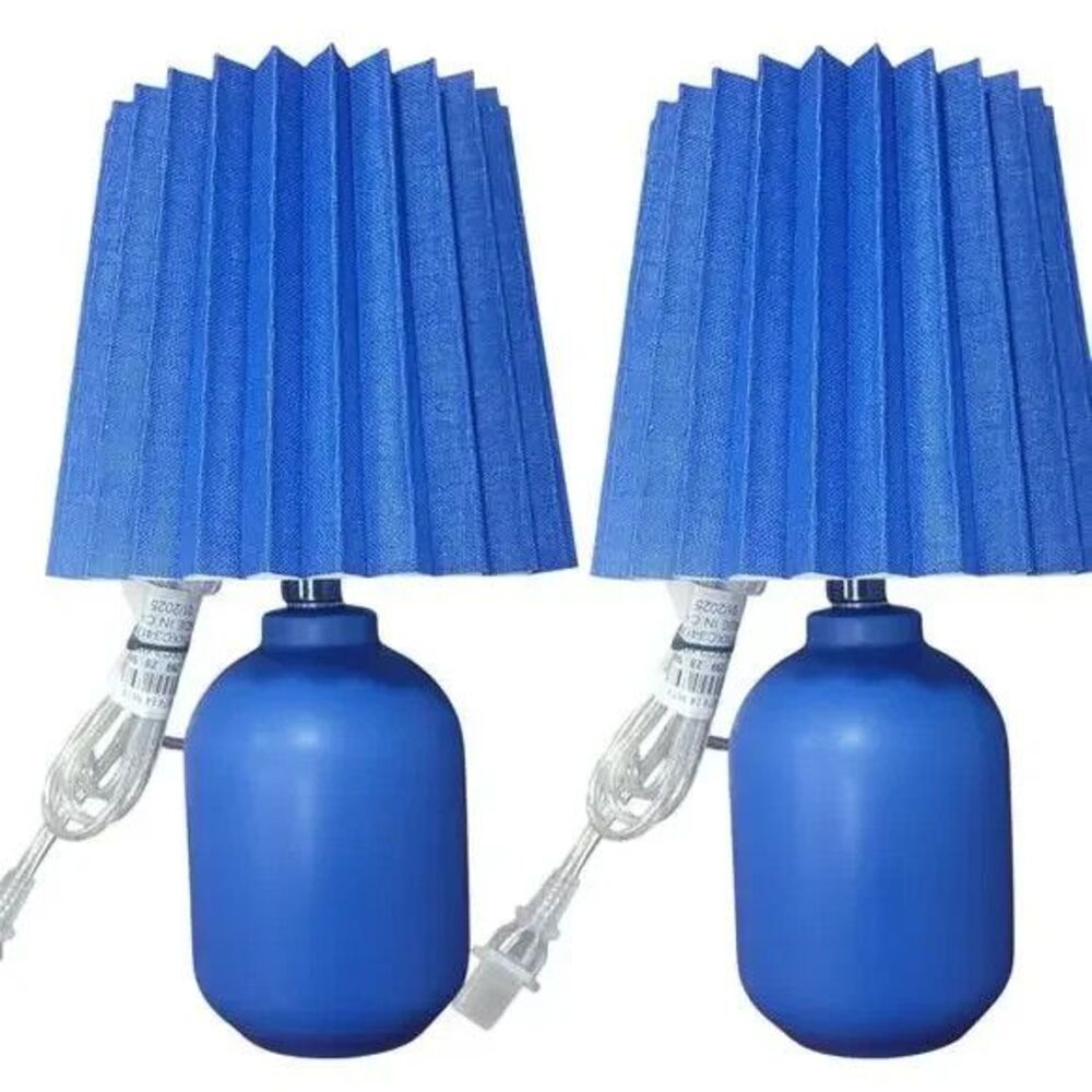 Home Essentials Mini Table Lamps Set of 2 Blue Accent Lamps New